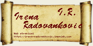 Irena Radovanković vizit kartica